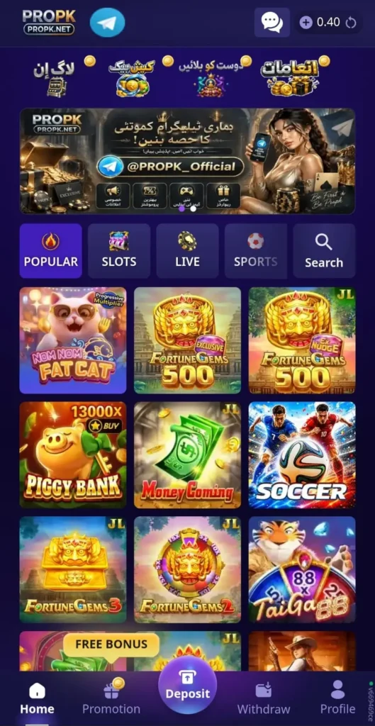 PROPK Game deposit image 